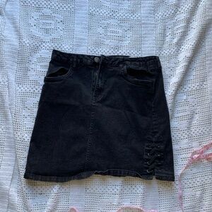 Streetwear Society Black Demin Skirt Size L